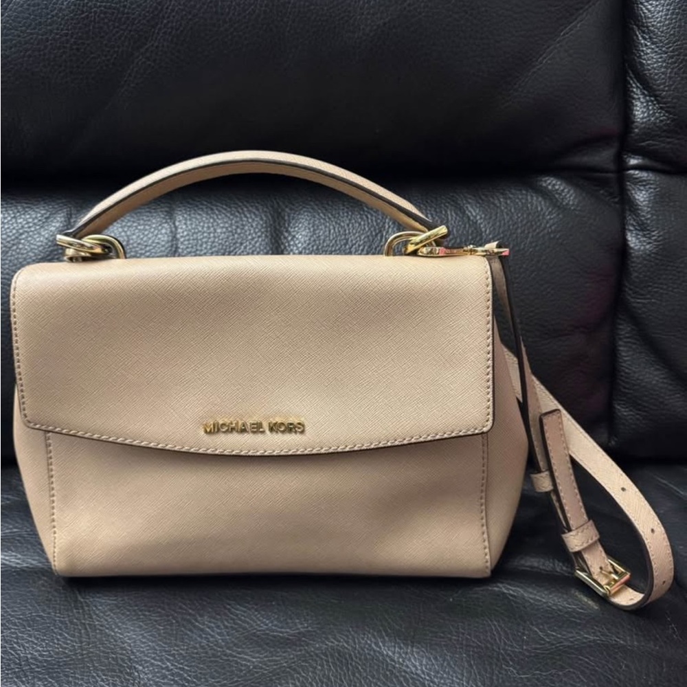 Michael Kors Ava Small Saffiano Leather Top Handle Satchel Crossbody Bag